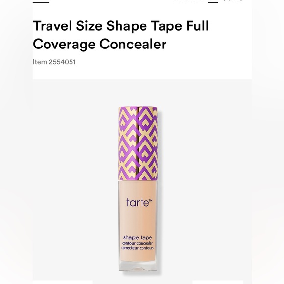 TARTE # 16N, Fair-Lt Neutral Travel Sz Shape, Full Coverage Concealer, NWT & Box - Picture 8 of 12